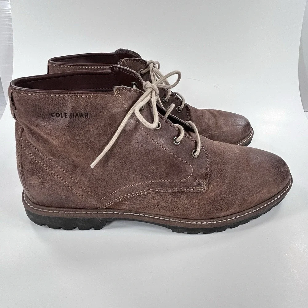 Cole Haan Grand Nathan 8.5 M Chukka Ankle Boot Brown Suede Men's